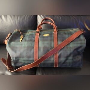 Polo Ralph Lauren Vintage Large Plaid Travel Duffle Bag, Very Good Condition.